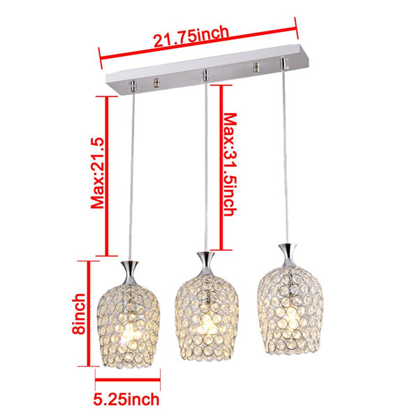 URBNLIVING 3 Light Kitchen Island Cylinder Pendant Wayfair.co.uk